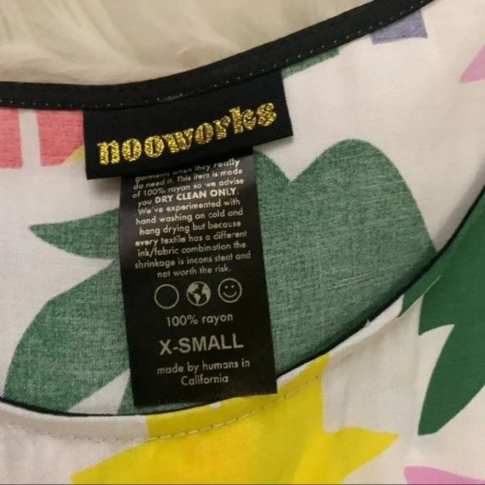 Nooworks A OK Naomi Sleeveless Unlined Colorful pleated hidden Pockets dress XS